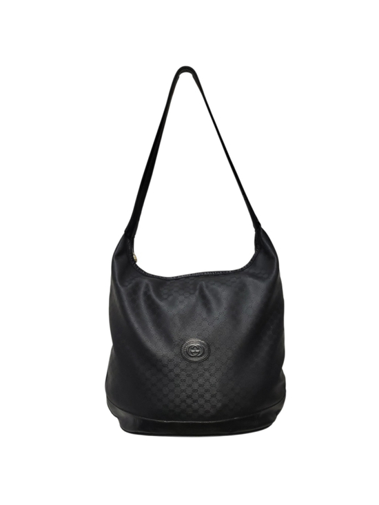 Gucci Handbags - Vintage Gucci #001-113-1126 Black Micro-GG Monogram Leather Shoulder Strap Bag